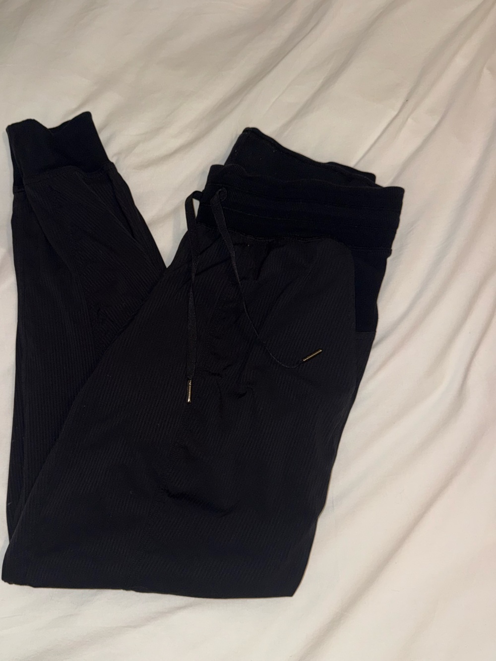 lululemon athletica Black Ribbed Drawstring Joggers